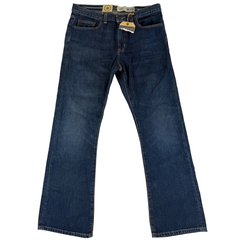 Converse One Star Jeans‎ Mens 36x32 Blue Dark Wash Straight Leg Denim NWT
